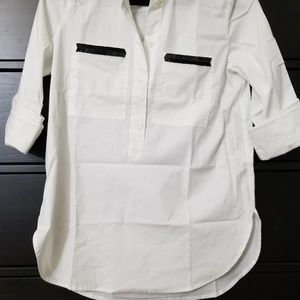 J Crew Factory embellished pocket popover blouse